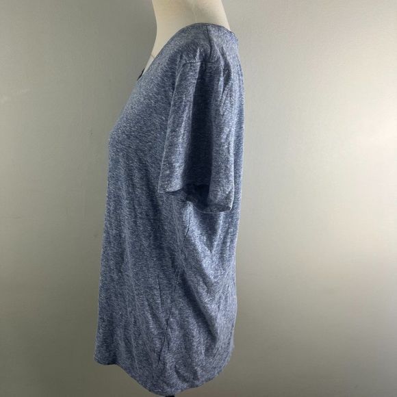 🌿4/$35🌿 MYSTYLE Blue‎ Scoop Neck Tee (L) - Picture 4 of 8